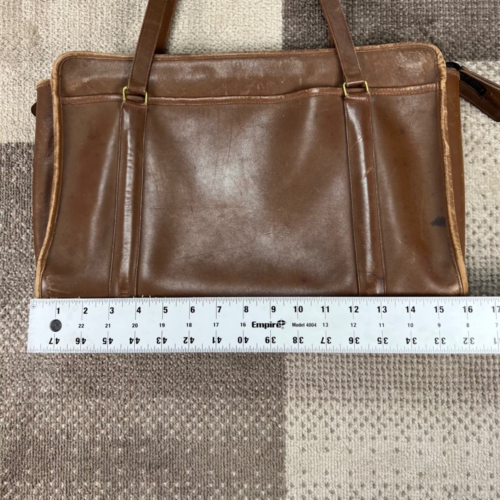 Vintage Coach Brown Leather Tote Bag Briefcase Made in USA 63158806 - Picture 7 of 9